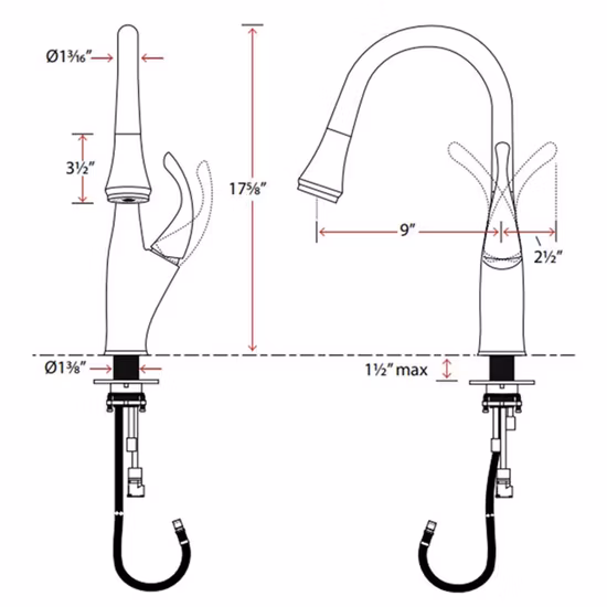 Spruzzatore estensibile, rubinetto da cucina, maniglia singola, rubinetto da cucina a foro singolo, tubo intrecciato